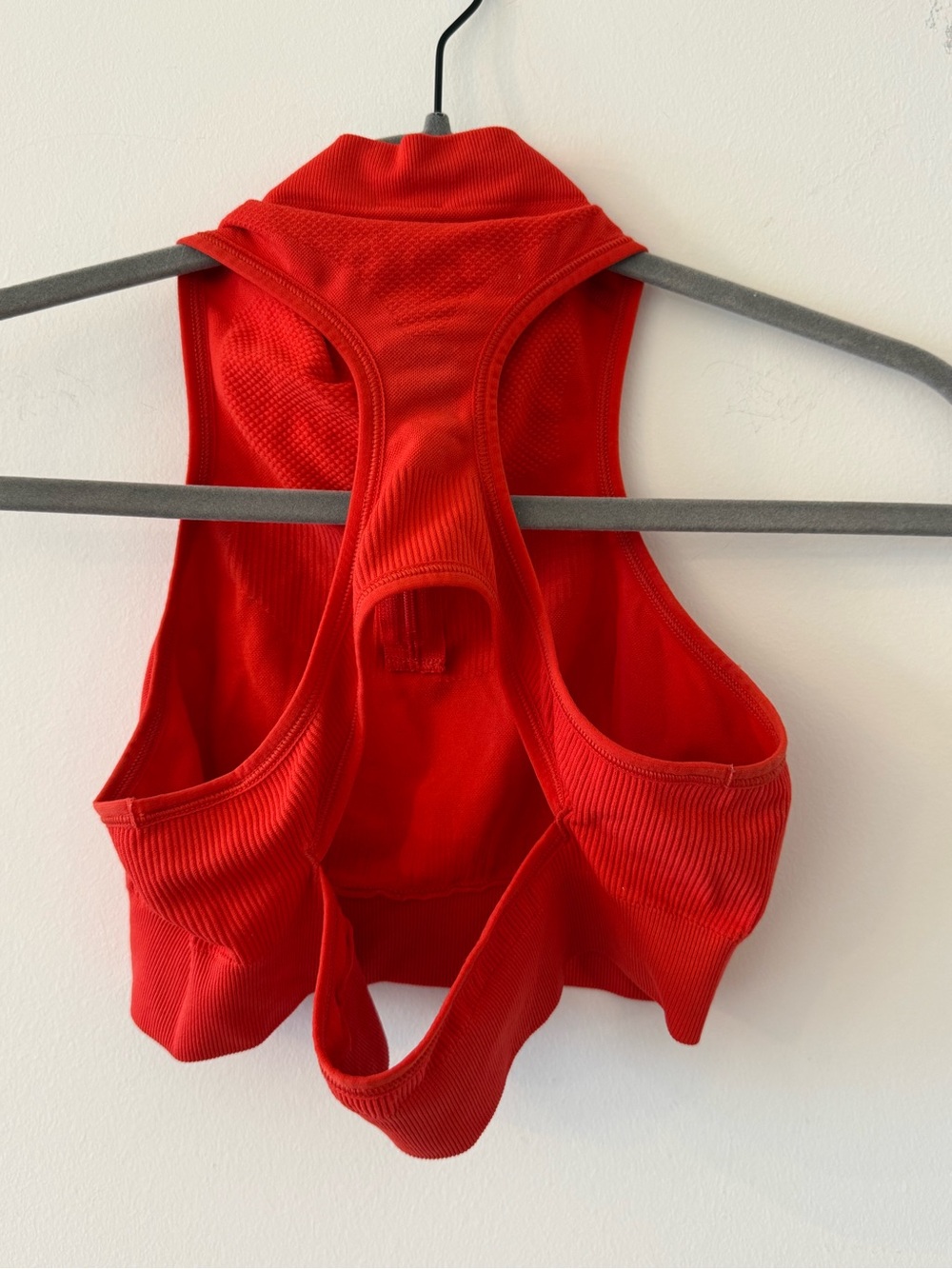 Adidas by Stella McCartney Red Ribbed Racerback Sports Bra